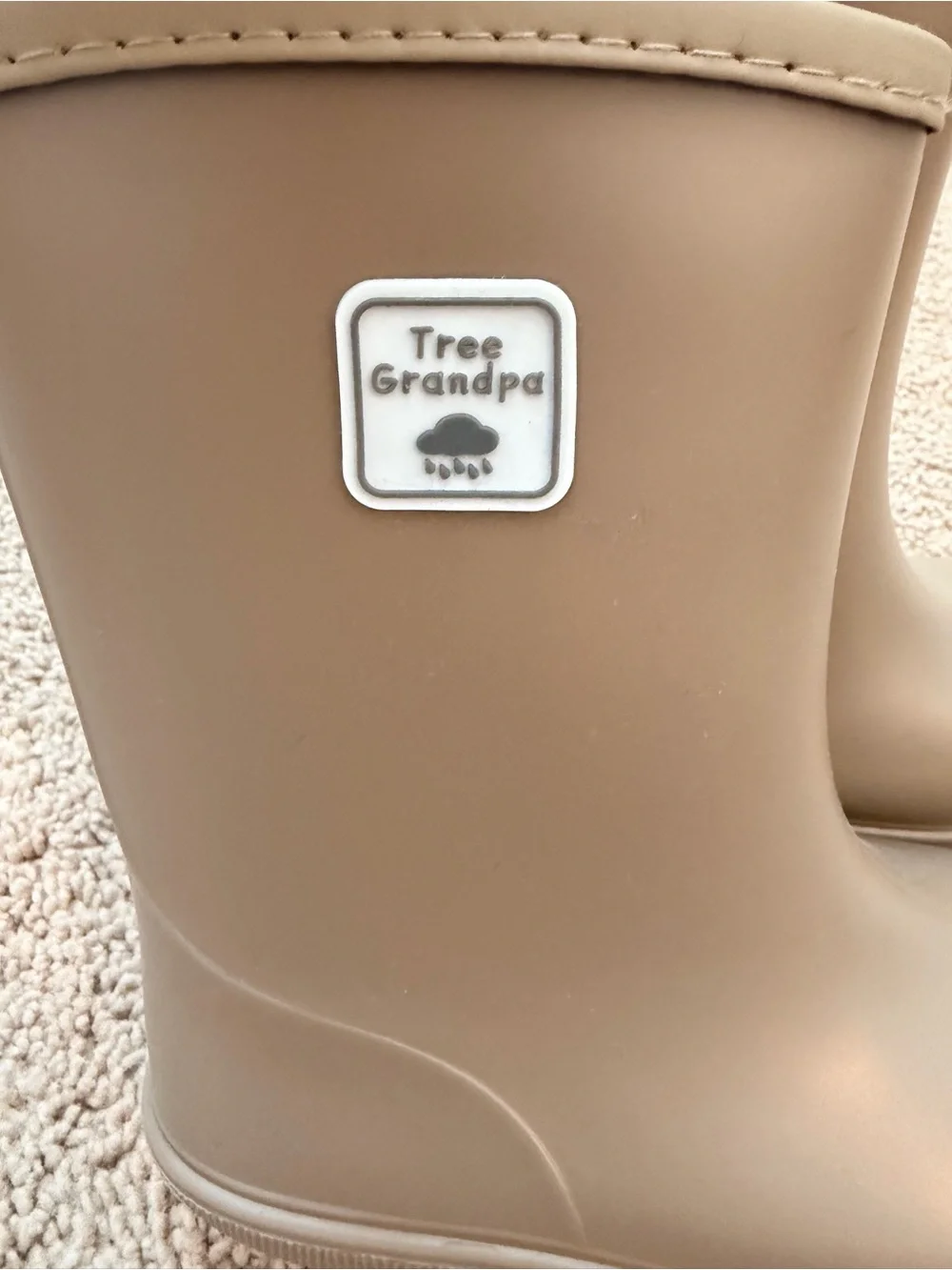 Tree Grandpa Kids Rain Boots Beige/Taupe Size 18.0/toddler 10 Waterproof Pull-On